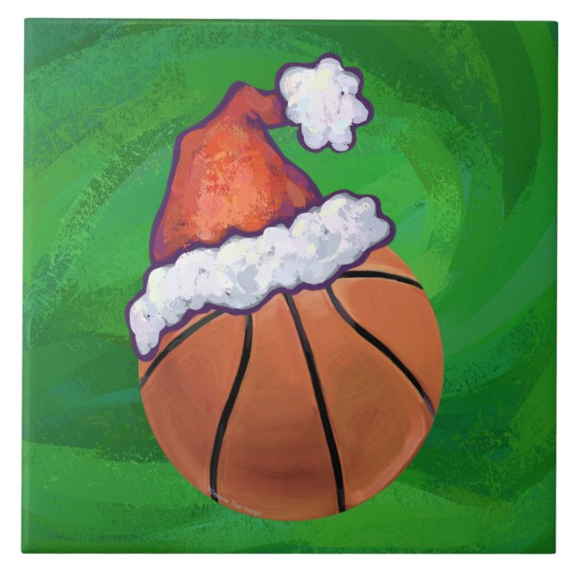 Basquete Santa Hat em Verde (Frente)