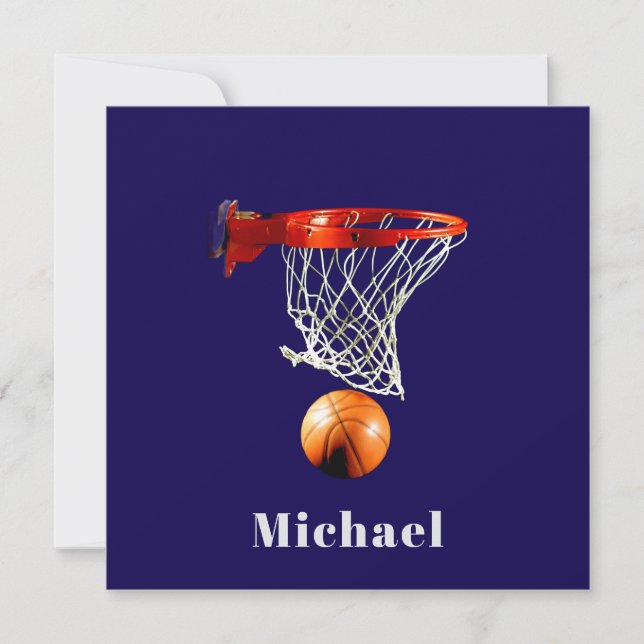 Basquete Substitua pelo Cartão com Seu Nome (Frente)