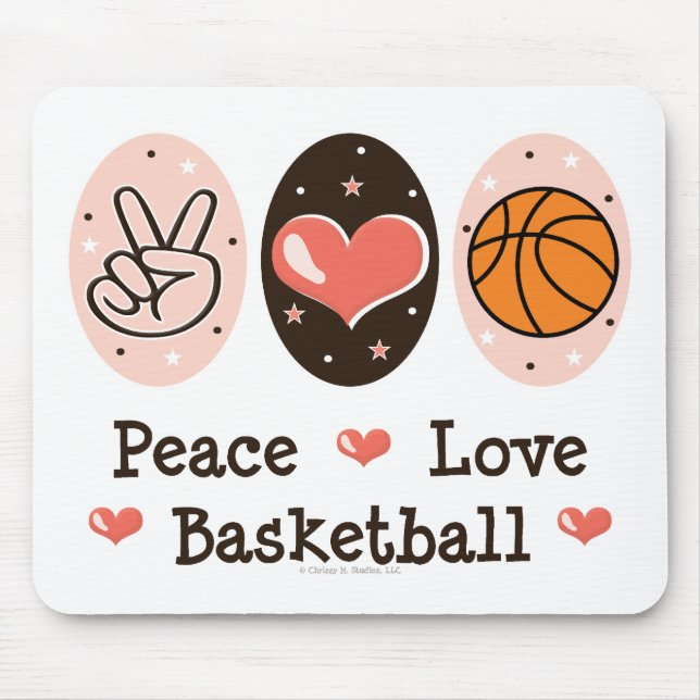 Basquetebol Mousepad do amor da paz (Frente)