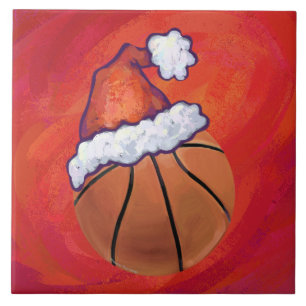 Basquetebol no chapéu do papai noel