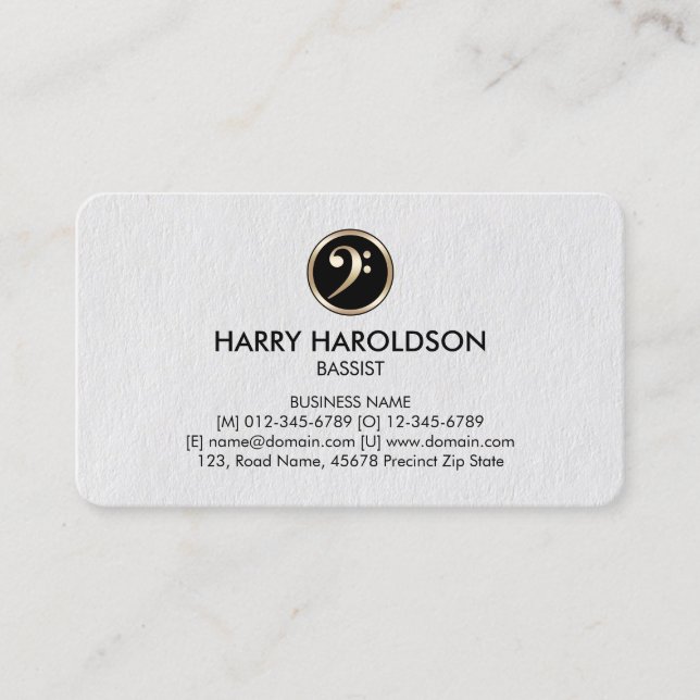 Bass Clef Icon Bhelp Premium Cartão de visita (Frente)