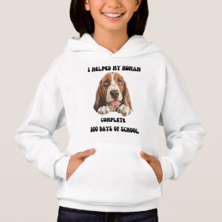 Basset Hound 100 Dias de Hoodie Escolar