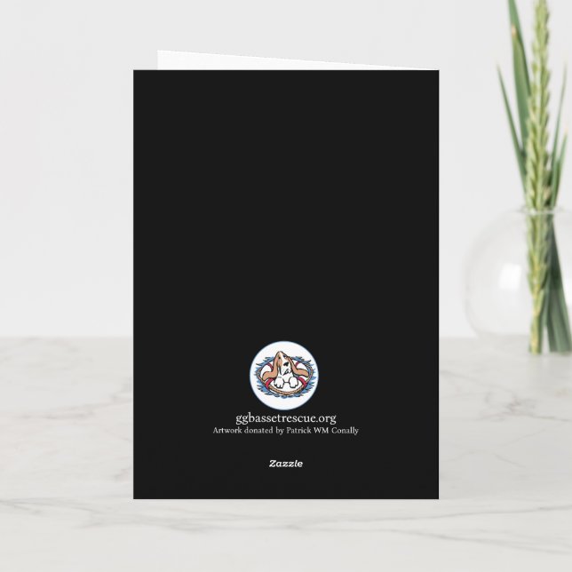 Basset Hound - Cartão de Férias (Verso)