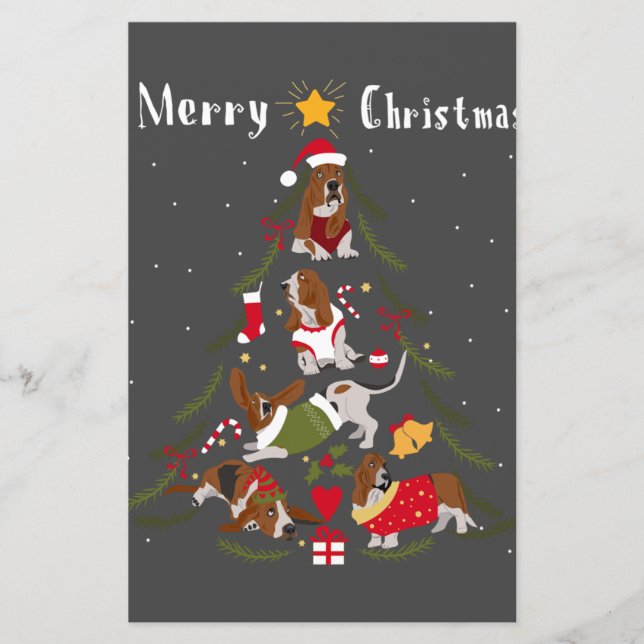 Basset Hound Christmas Tree Xmas Dog Lover (Frente)