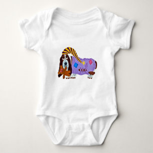 Basset Hound em PJs body para bebê