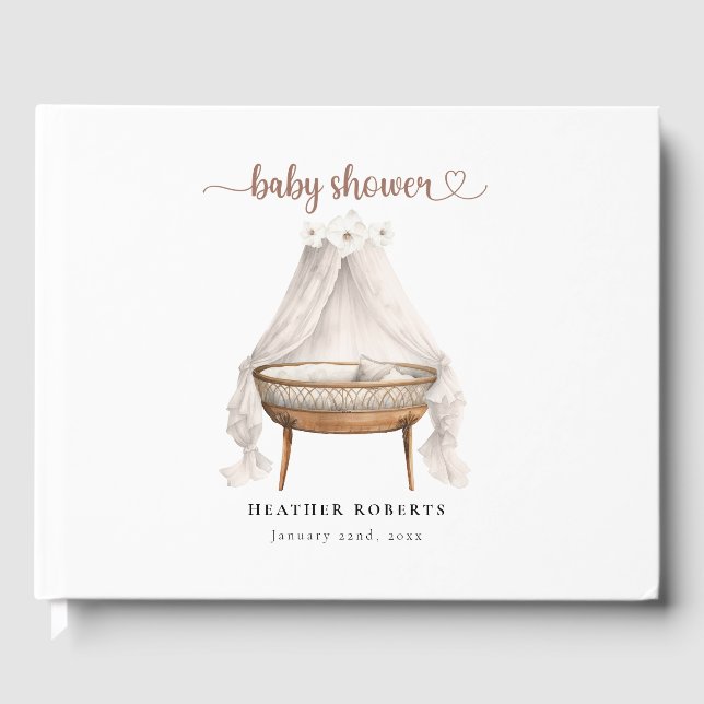 Bassinet Neutral do Livro Convidado do Chá de fral (Frente)