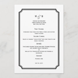 Basta Chic Wedding Menu Card