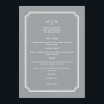 Basta Chic Wedding Menu Card<br><div class="desc">Este design de cartão de menu Básico adiciona instantaneamente um toque moderno e elegante à sua mesa. Disponível em várias cores. Cores personalizadas disponíveis mediante pedido.</div>