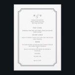 Basta Chic Wedding Menu Card<br><div class="desc">Este design de cartão de menu Básico adiciona instantaneamente um toque moderno e elegante à sua mesa. Disponível em várias cores. Cores personalizadas disponíveis mediante pedido.</div>