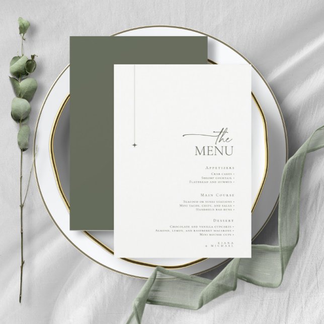 Basta Menu Chic Wedding Pearl/Moss Green ID1046 (Criador carregado)