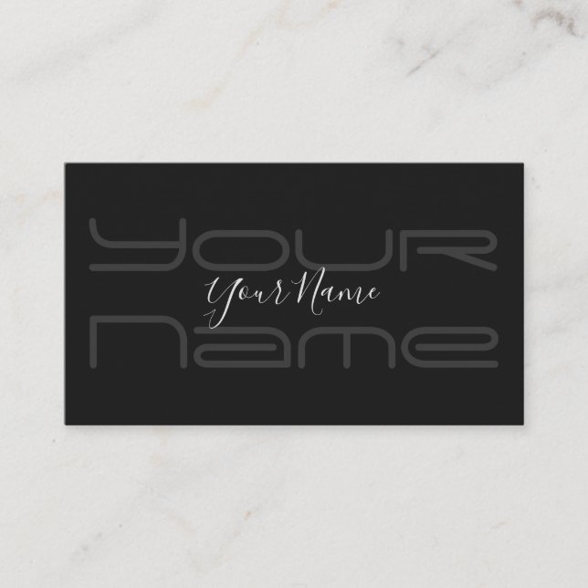 Bastante elegante cartão de visita preto e cinza (Frente)