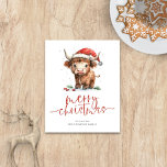 Bastante Orçamento Santa Hat Highland Vaca Feliz N<br><div class="desc">Bastante Orçamento, Santa Hat Highland Vaca Feliz Natal. Um orçamento com um preço menor de 4, 5 x 5, 6" de semivrofe de 110 lb, semelhante em espessura a um cartão postal. Há um por folha. Bonitinho festivo pelos desejos de férias, com este design divertido com uma doce vaca em...</div>