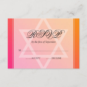 Bastão alaranjado cor-de-rosa Mitzvah RSVP da