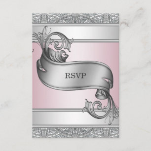 Bastão cor-de-rosa de prata Mitzvah RSVP