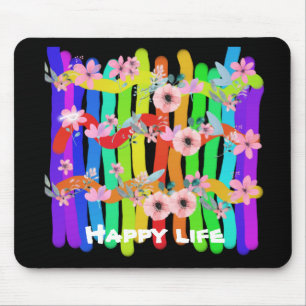 bastões coloridos de flores do mouse pad