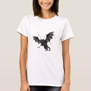 Bat Cat - Camiseta de Gato de Halloween Voadora