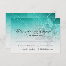 Bat Mitzvah Aqua Star de David Glittery RSVP