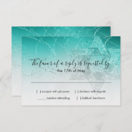 Bat Mitzvah Aqua Star de David Glittery RSVP