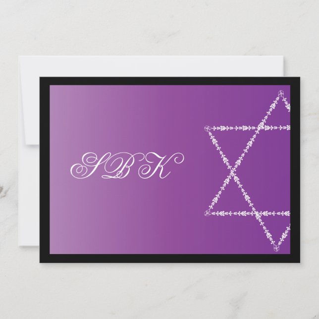 Bat Mitzvah Convite Sydney Blair Purple (Frente)