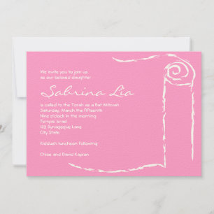 Bat Mitzvah Convite Torah Scroll Judeu F9C