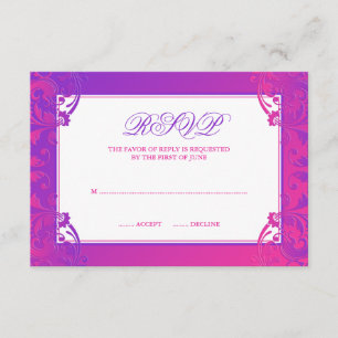 Bat Mitzvah, cor-de-rosa púrpura, RSVP