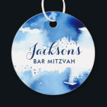 BAT MITZVAh favorita etiqueta azul escura moderna<br><div class="desc">pelo kat massard >> https://linktr.ee/simplysweetpaperie <<< Uma etiqueta bonita é perfeita para as etiquetas favoritas do seu evento especial.</div>