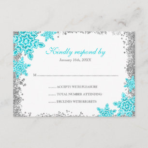 Bat Mitzvah Glam Winter Wonderland Teal RSVP