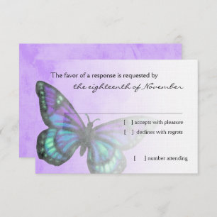 Bat Mitzvah Purple Butterfly RSVP