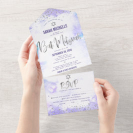 Bat Mitzvah Purple Watercolor