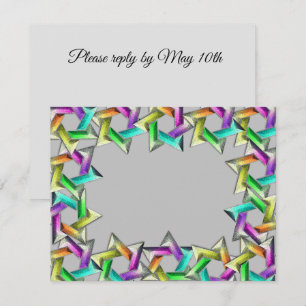 Bat Mitzvah Rainbow Star Any Color RSVP