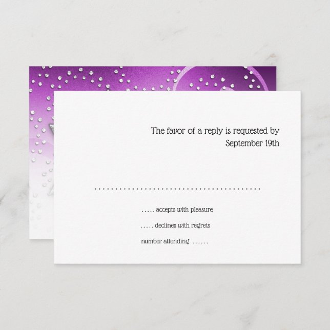 Bat Mitzvah Raspberry Shimmer - Placa RSVP (Frente/Verso)