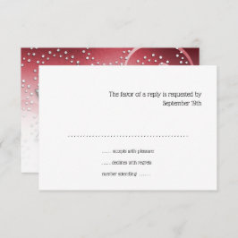 Bat Mitzvah Red Shimmer Star de David RSVP Card
