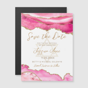 Bat Mitzvah Rosa Dourada Glitter Agate Salvar Data