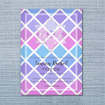 Bat Mitzvah Rosa Púrpura Azul Convite Mosaico<br><div class="desc">Conjuntos de convites para o bar Mitzvah e Bat Mitzvah desenhados por Umua. Impresso e enviado pela Zazzle ou seus parceiros.</div>