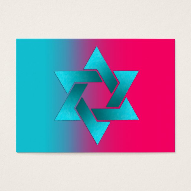 Bat Mitzvah Turquoise e Pink Ombre Star de David (Frente)
