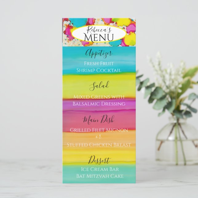 Bat ou Bar Mitzvah A Apresentação do Menu de Comid (Em pé/Frente)
