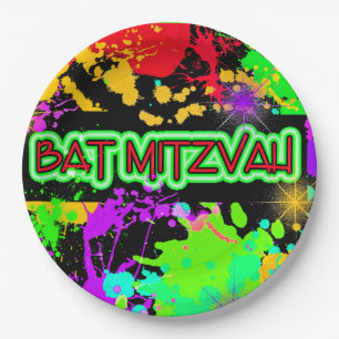 Batalha de Pratos de Papel Bat Mitzvah Pintura Neo