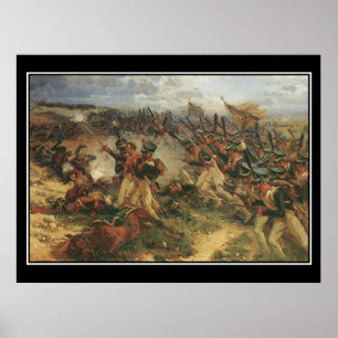 Batalha do Poster vintage Borodino Napoleon