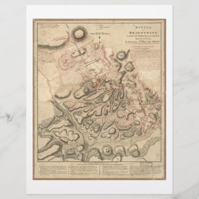 Batalha Revolucionária do Mapa de Brandywine (1777 (Frente)