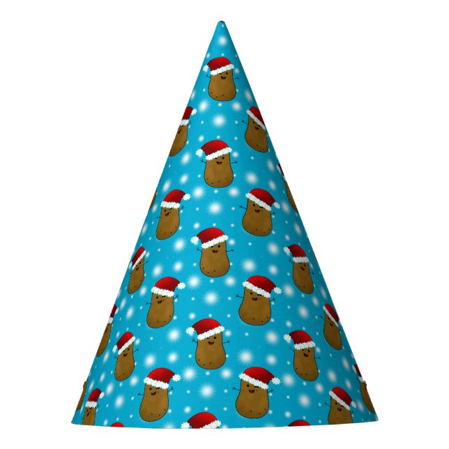 Batatas de festa de Natal usando chapéus de Papai  (Frente)