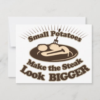 Batatas pequenas fazem o bife parecer maior