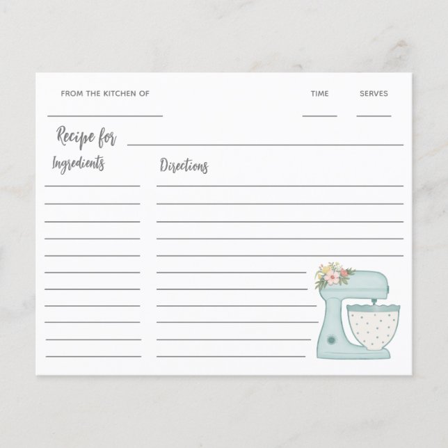 Batedeira Azul de Cozinha Receita (Frente)