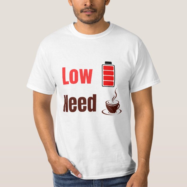Bateria Fraca Precisa Café – Camiseta Divertida (Frente)