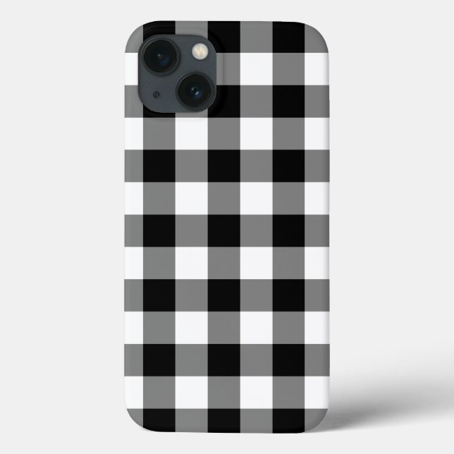 Bateria padrão de Gingham preto e branco (Verso)