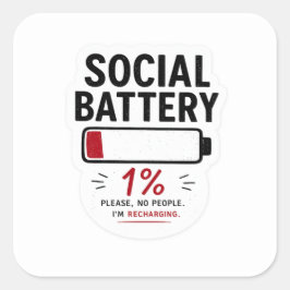 Bateria Social Baixa Adesivo Quadrado Grande | Eng