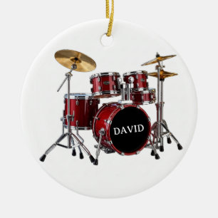 Bateria Vermelha Conjunto Personalizado Enfeite No