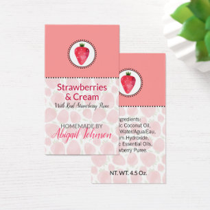 Bath Homemade & Body Label Strawberry   Etiqueta d