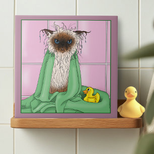 Bath Time Siamese Cat