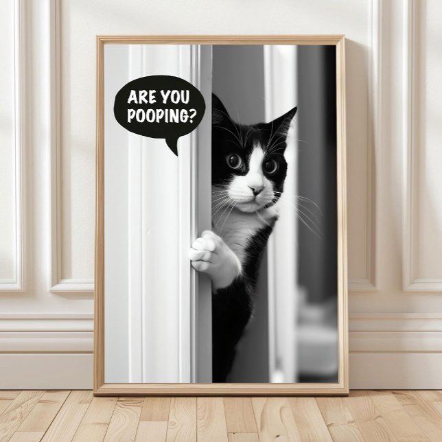 Bathroom Cat Poster, Are you Pooping Poster Funny  (Criador carregado)