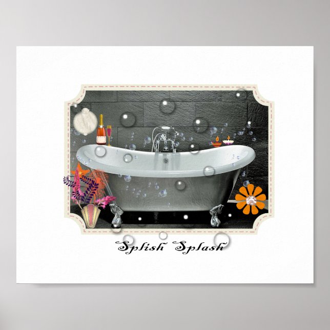 Bathroom Wall Decor Vintage Inspirou Art Impressão (Frente)